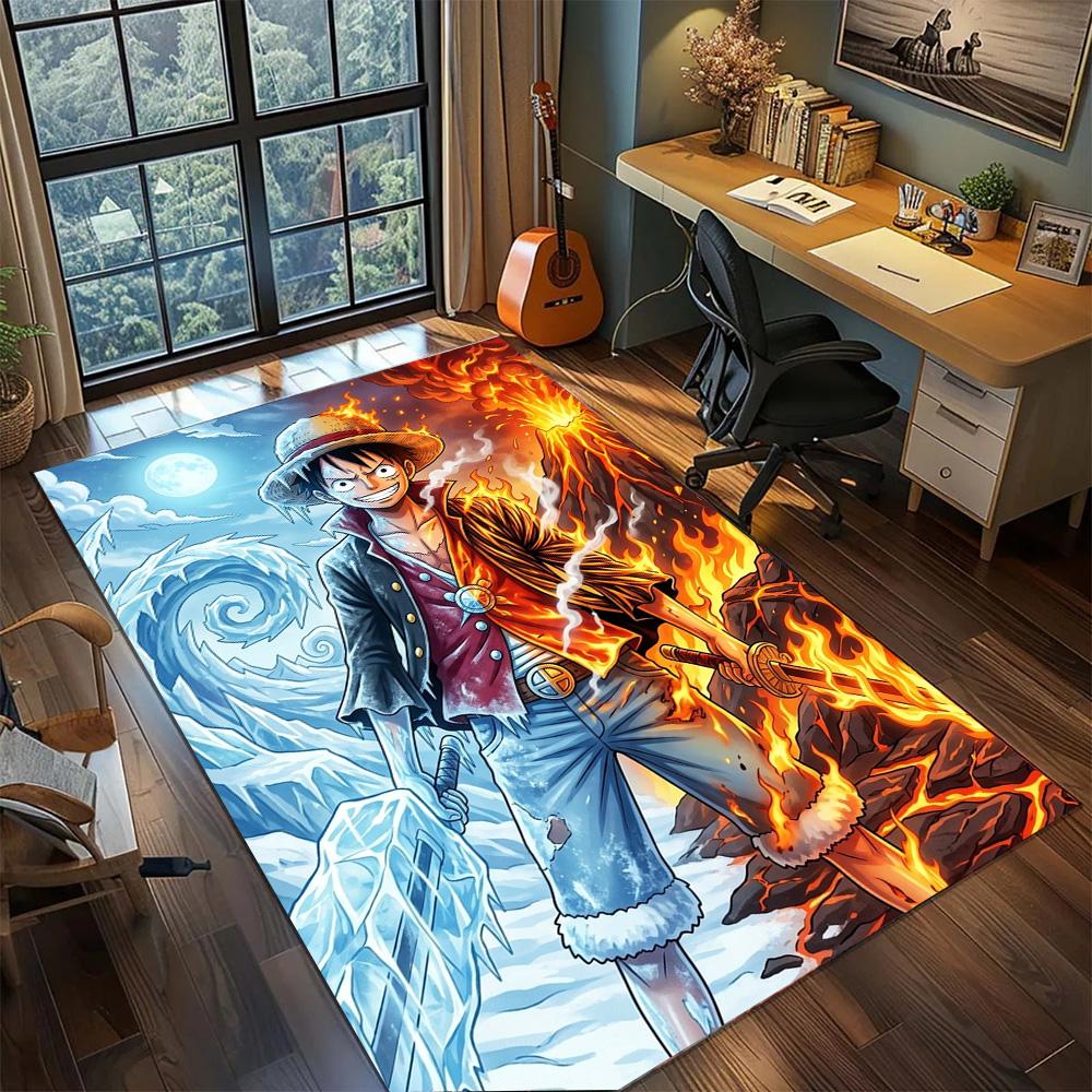 Zoro One Piece Rug Carpet Large Area Rugs Non Slip Washable Floor Mat for Gamer Room Bedroom