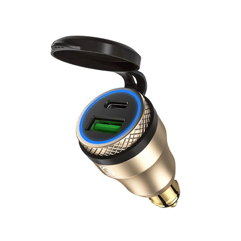 Водонепроницаемый Мотоциклетный 12В 24В QC3.0 USB Type C PD Быстрый Зарядник Адаптер Питания Hella DIN Розетка для BMW Ducati Мотоцик