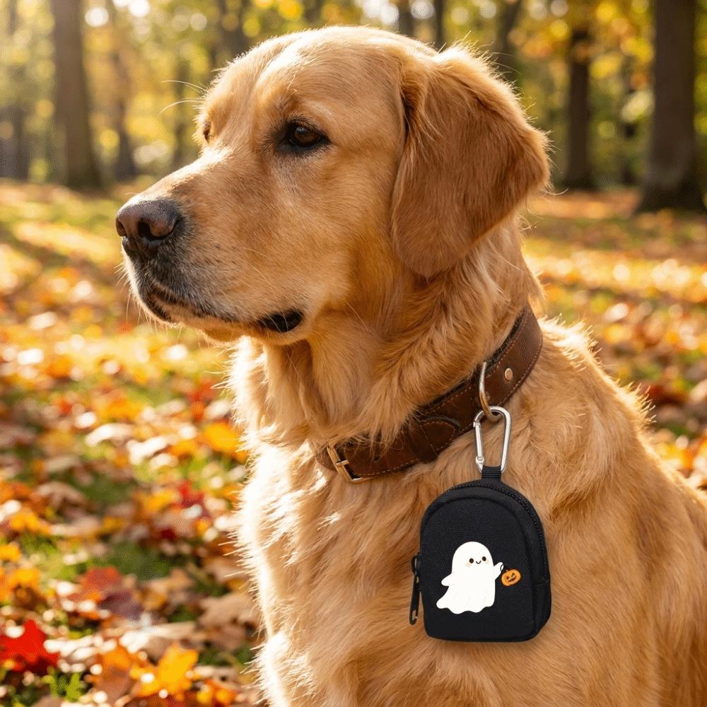 Zippered Halloween Dog Snack Pack Spill-Proof Dog Snack Bag Pet Snack Pouch Hiking