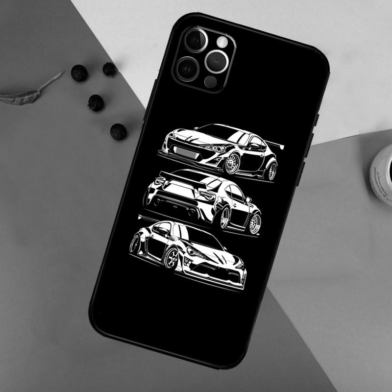 Japan JDM Car Phone Case For iPhone 17 16 15 14 11 12 13 Pro Max Plus 12 13 mini 16e 17 Air Bumper Cover