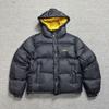 Mens Streetwear Cotton Puffer Vest With Embroidered Stand Collar Loose Fit