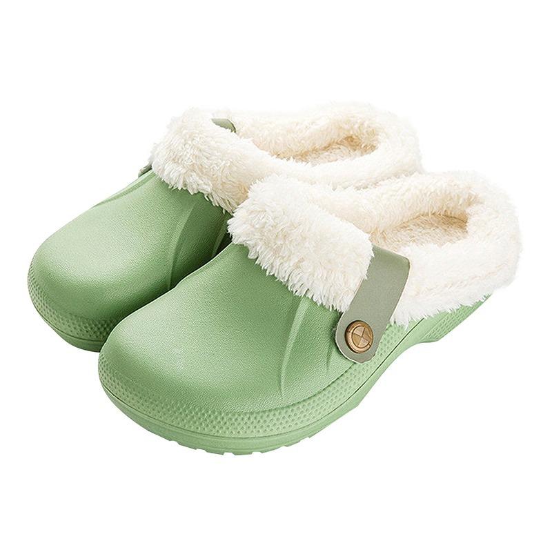 Домашние теплые тапочки для женщин и мужчин, мягкие плюшевые тапочки, женские сабо, уличные водонепроницаемые нескользящие хлопковые тапочки