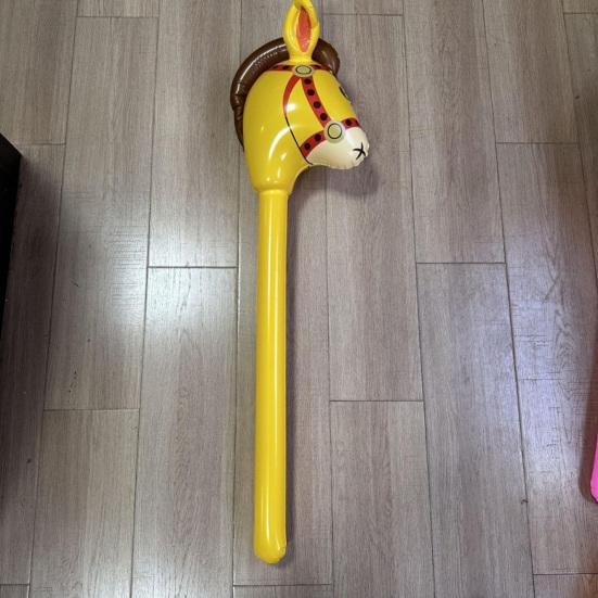 2 шт. Надувная лошадь на палочке 39" ПВХ Детская надувная игрушка-лошадь Легко надувать сдувать Украшение для вечеринки для лошади ковбоя карнавала Рождества дня рождения