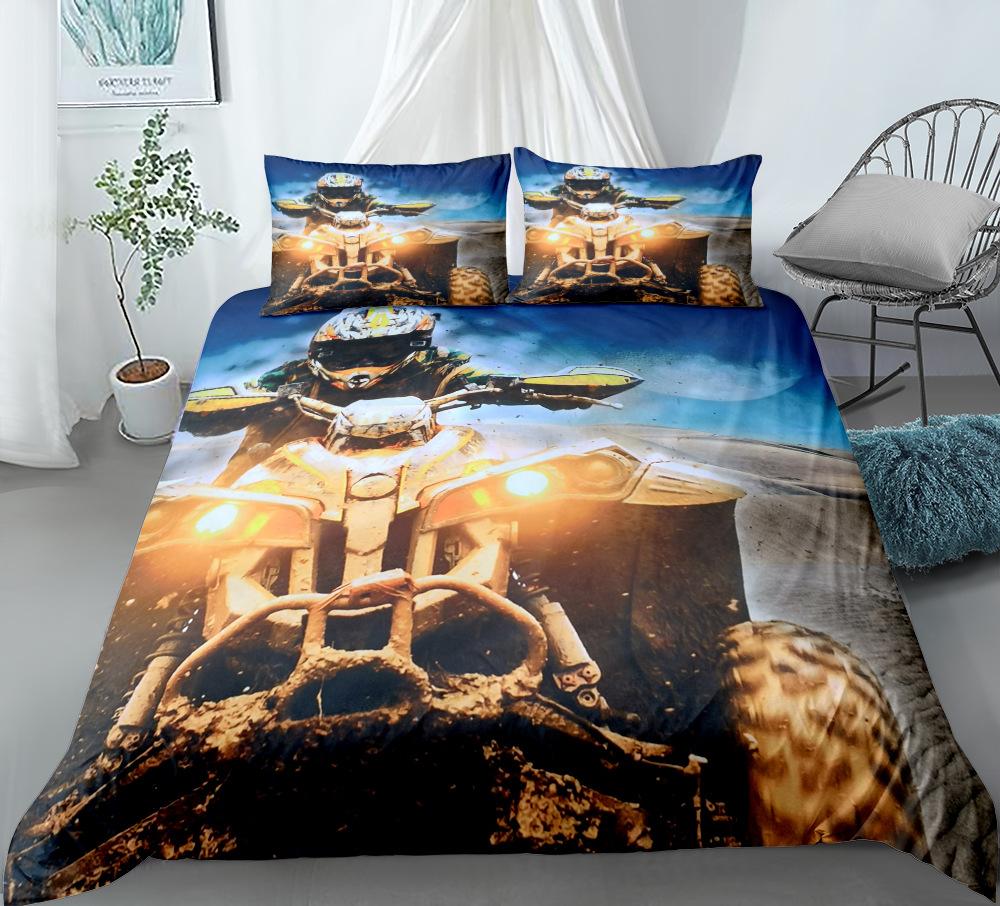 Comforter Motorbike Comforter Set Queen Size Boys Motocross Rider Teen Racing Motorcycle Dirt Bike Bedding Set