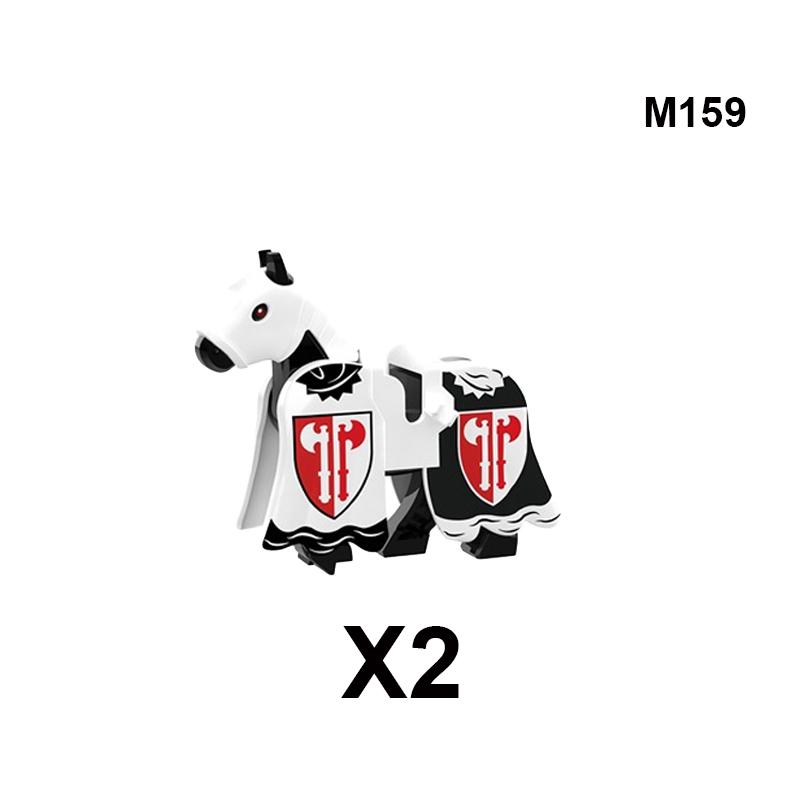 Военные Строительные Блоки Средневековый Солдат Рыцари Снаряжение Скакун Боевой Конь Флаг Волка Жилеты Щиты Огненный Дракон Мини Кирпич Игрушка