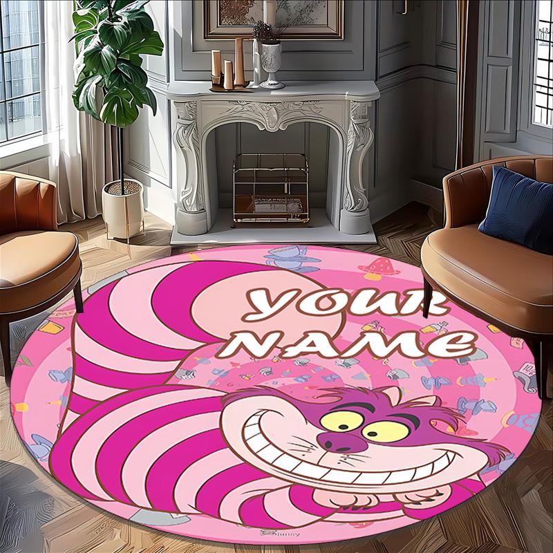 Personalized C-Cheshire cat Round Chair Office Rug - Perfect for Mat, Office Chair & More - Ideal Gift for Birthdays and Holidays