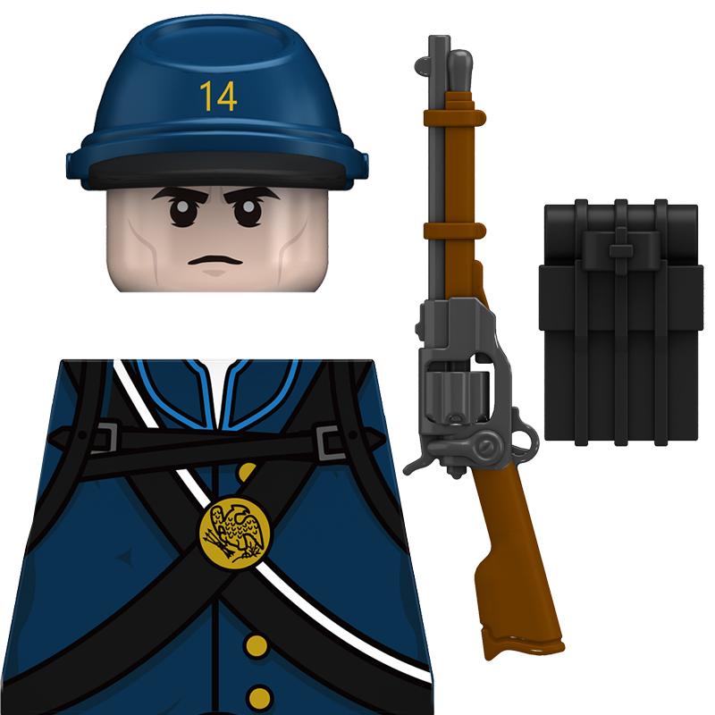 Военный Солдат Гражданской Войны в Америке Строительные Блоки Армейские Фигурки Техасский 4-й Пехотный Полк Джозеф Оружие Кирпичики Игрушки Для Детей