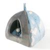 Peto-Raifu Pyramid Cat House 2-Way Bed, White Stoat Pattern, Size M