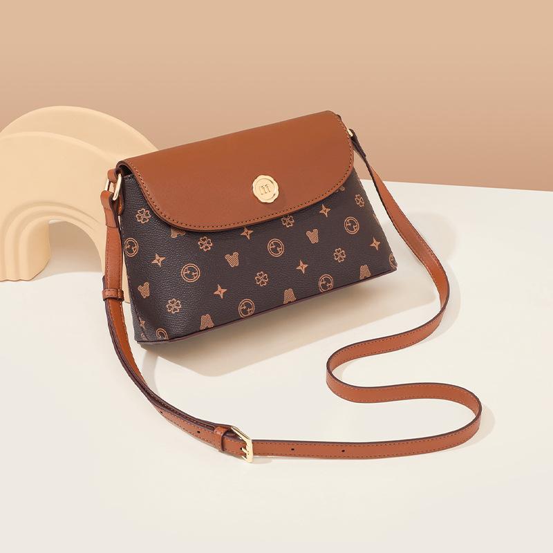 Women's bag Mobile phone bag Textured small bag Fashion versatile commuter retro shoulder messenger bag