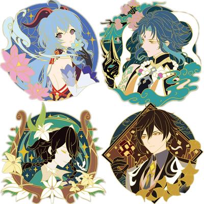 Игра Genshin Impact Сяо Ху Тао Ганьюй Моракс Чжунли Барбатос Венти Брошь для косплея, значок на булавке, металлическая опора, украшение