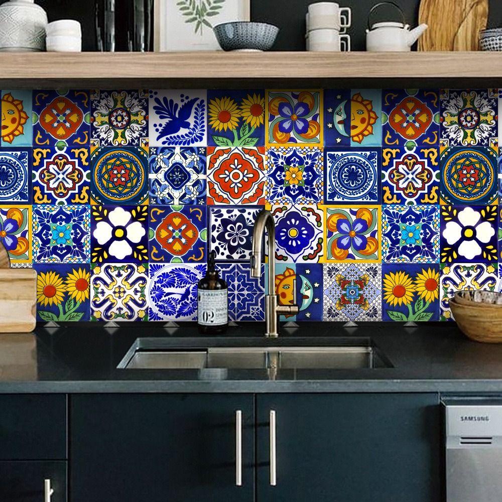 24pcs Self-adhesive Colorful Pattern Wall Decals Hard-wearing Waterproof Sticker  Staircase