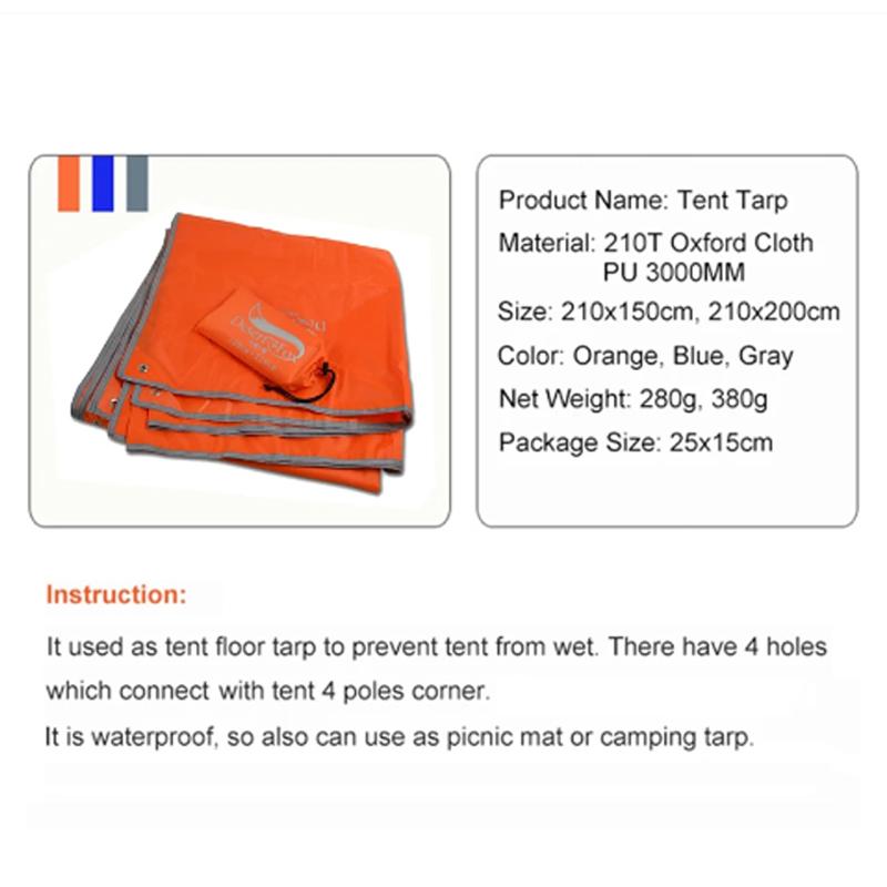 Утолщенный Оксфордский водонепроницаемый тент, напольный брезент, коврик для пикника, сверхлегкая карманная палатка, кемпинг, пеший туризм, пляжный коврик