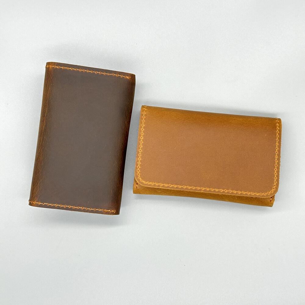 Короткая сумка-держатель для карт Crazy Horse, мужская и женская визитница, кожаный ретро-кошелек с зажимом