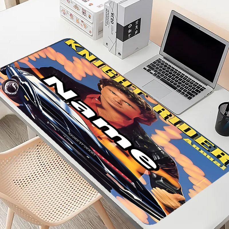 Custom Name Personalized Knight Rider Pattern Mousepad, Laptop PC Desk Mat, Decorative Desk Mat for Home Keyboard Pad Gift