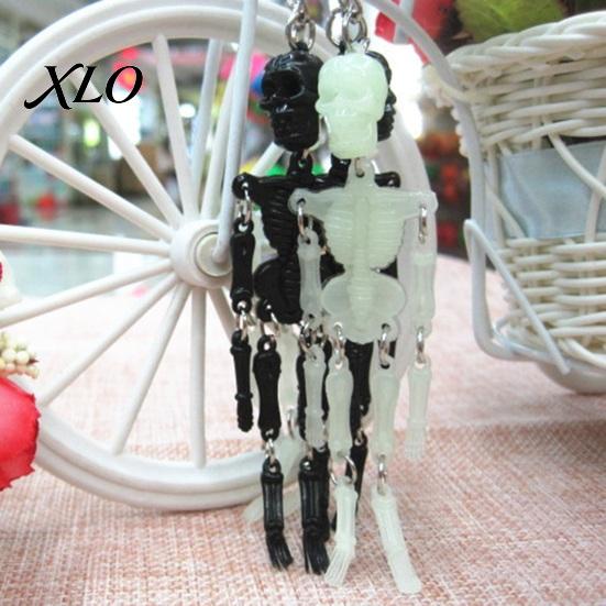 Bag Decoration Keychain Movable Joints Skeleton Keychain, Glow-in-the-Dark Keyring for Pendant Halloween, Handbag Backpack Purse Charm Men Women