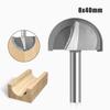 Фреза полукруглая с хвостовиком 8 мм R20 мм с круглым концом, круглая фреза с нижним пазом для деревообработки