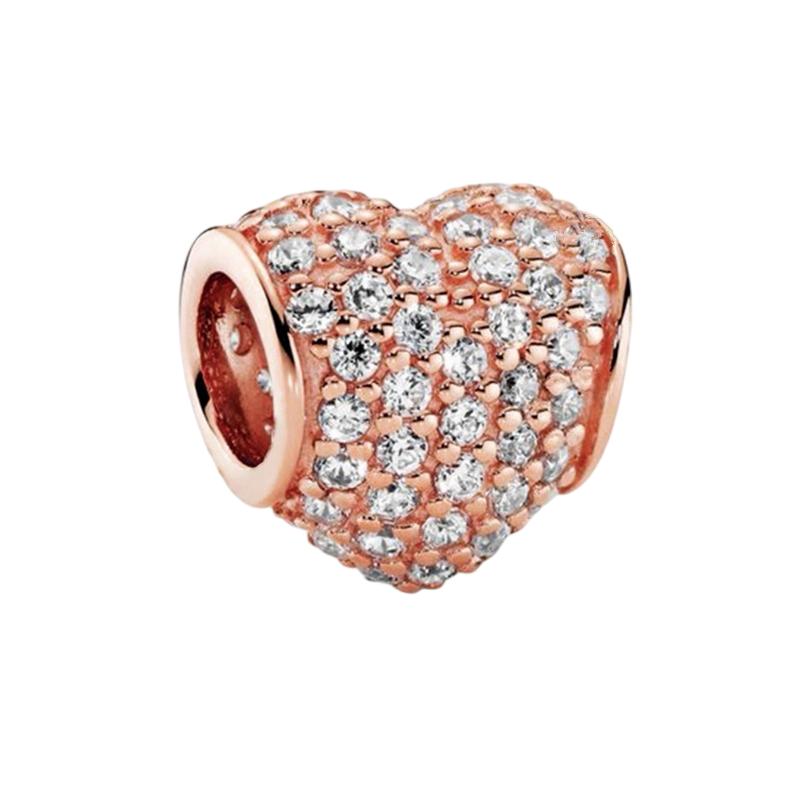 Блестящие Шарм-бусины с Покрытием Rose Gold Подвески Оригинальные Браслет-змея Браслет-цепочка Бусины Для DIY Украшений Подарок Женщине