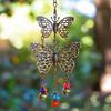 Винтажная подвесная бабочка, украшение, устойчивое к погодным условиям, для внутреннего и наружного использования, для сада, патио, металлическая подвесная подвеска в виде колокольчика для ветряной музыки