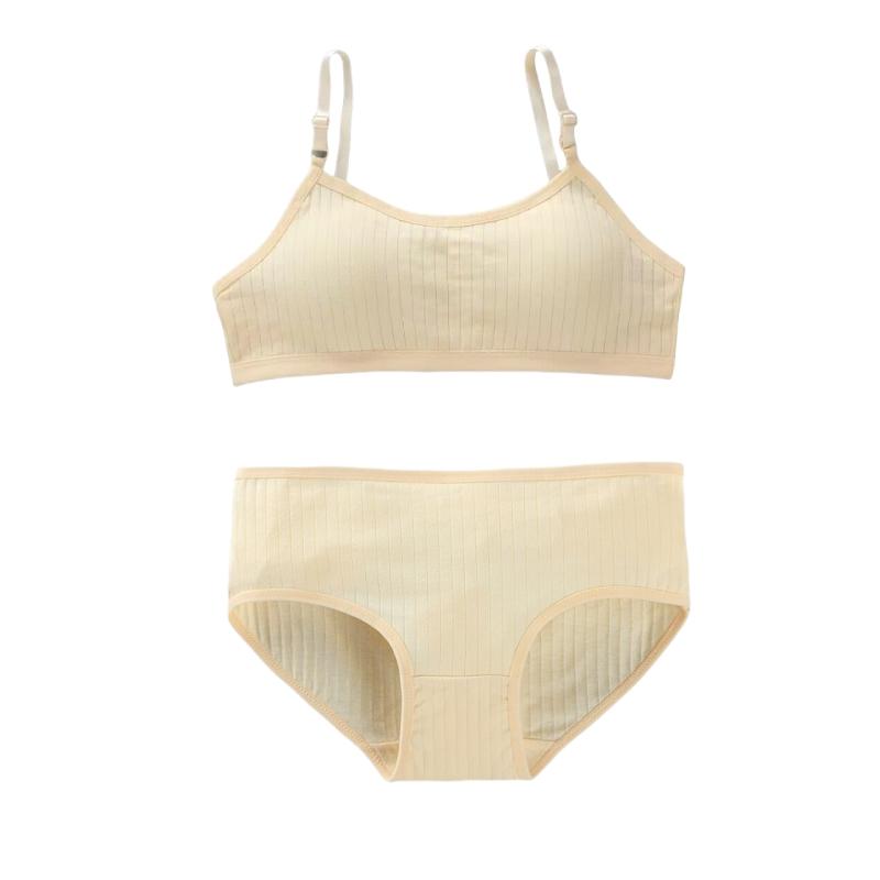 Teen Girls Training Bras Panties Set Kids Puberty Young Girls Cotton Sport Underwear Student Children Camisole Underclothes