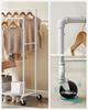 SONGMICS Clothes Rail, Clothes Rack, Coat Stand with Double Hanging Rail, Wheels, Storage Shelf, Maximum Load of 110 kg, Industrial Style
