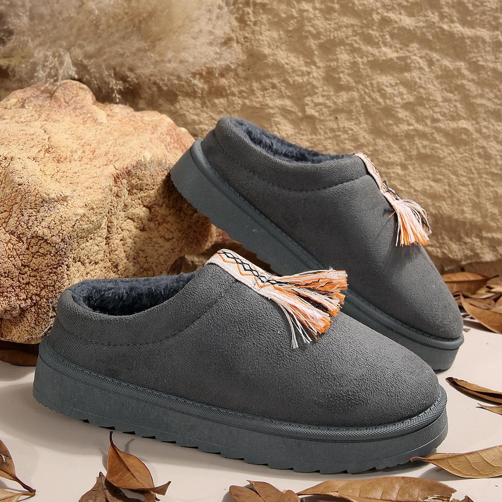 Размер 44 зимние сапоги женские зимние кашемировые теплые толстые подошвы без каблука покрытые волосами полутапочки хлопковая обувь кашемировые теплые сапоги