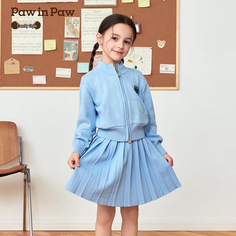 PawinPaw Girls' Cartoon Bear Knitted Dress Set