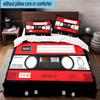 Cassette Tape Design 3pcs Bedding,Including 1pc Duvet Cover And 2pcs Pillowcases Perfect for Christmas,Ideal for Bedroom, Dormitory