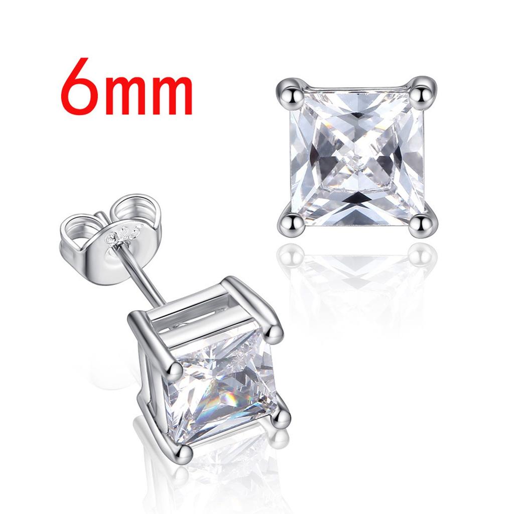 Women Synthetic Diamond Stud Earrings Jewelry Wedding Gift Zircon Stud Earrings For Party