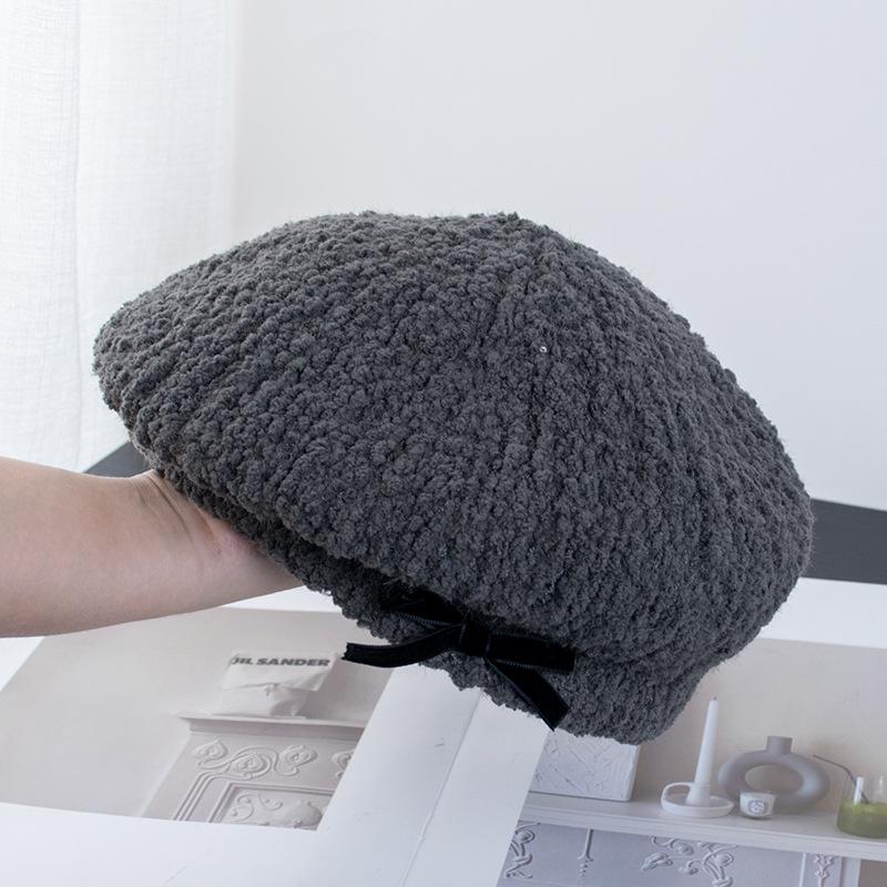 Зимняя японская вязаная шапка с бантом для женщин весна-осень милый универсальный берет шляпы художника