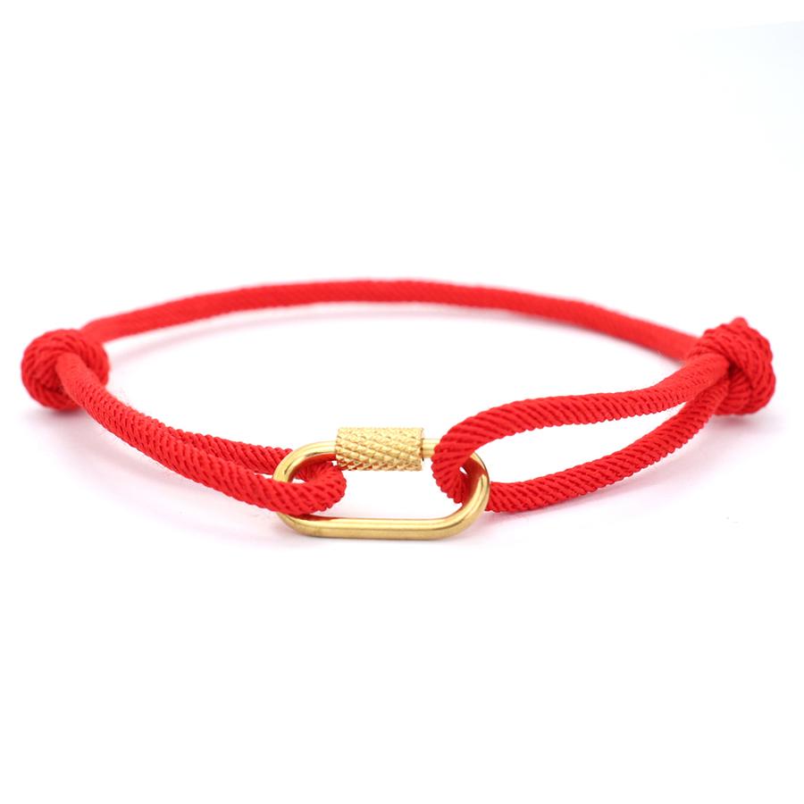 Fashion Men String Bracelet Gold Color Stainless Steel Mountaineering Buckle Outdoor Rescue Cord Chain Braslet Pulseria Hombre