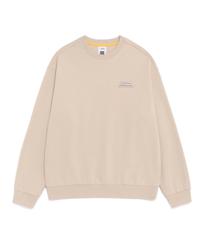 NATIONALGEOGRAPHIC N261Usw920 Lontara Lettering Graphic Semi-Oversized Sweatshirt L/Beige