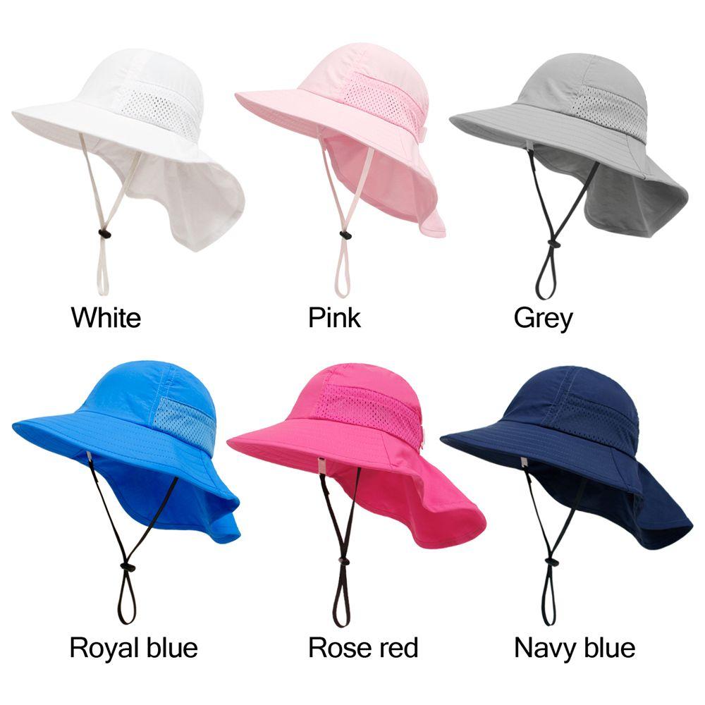 Large Brim Beach Hat Adjustable with Neck Flap Beach Play Hat Kids Sun Hat Sun Protection Hat