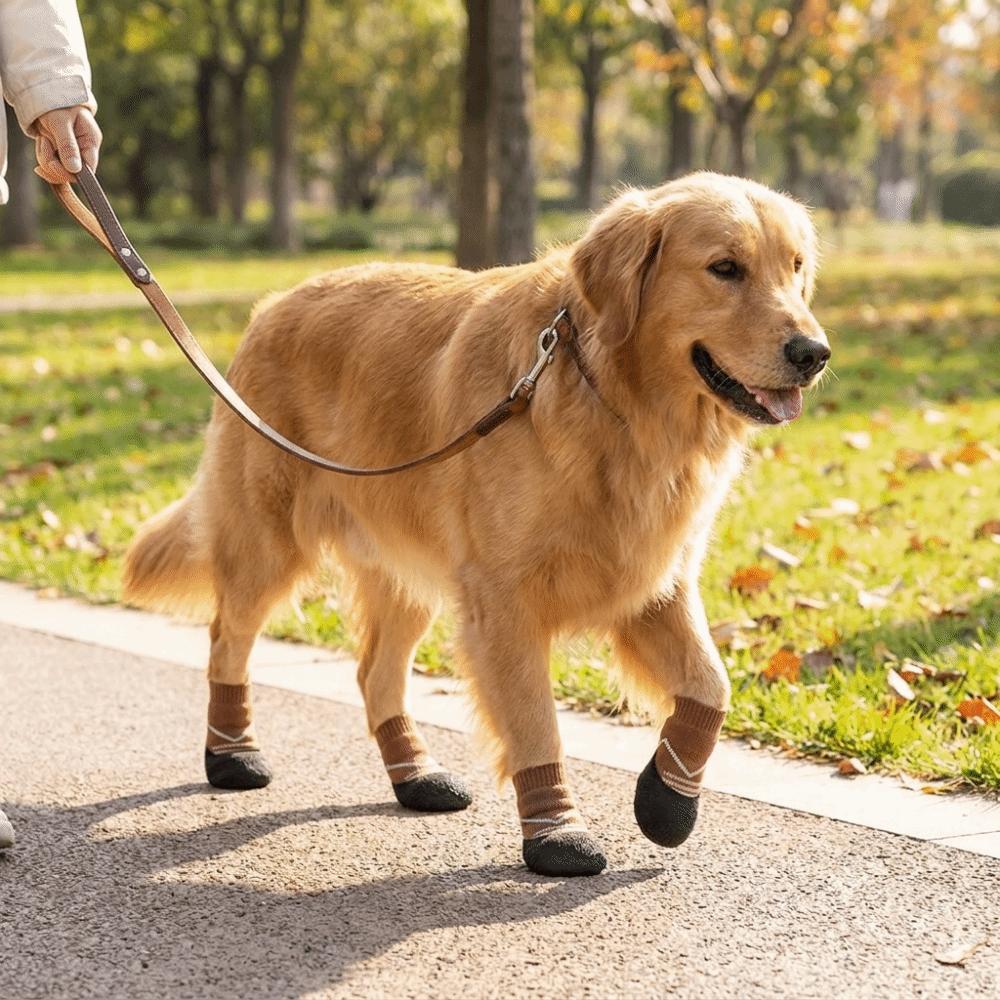 4PCS Breathable Non-slip Dog Shoes Waterproof Pet Paw Protector Soft Pet Knitted Socks Walking
