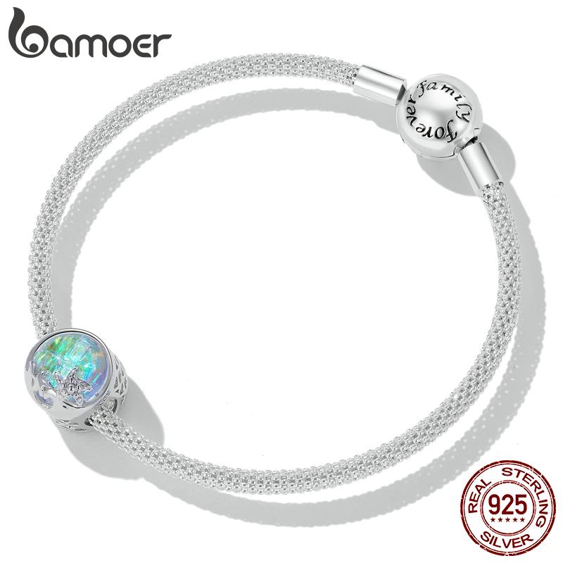 BAMOER 100% 925 Sterling Silver Charm Beach & Waves Beads Fit for Original Bracelet & Bangle Fine DIY Making Women Jewelry