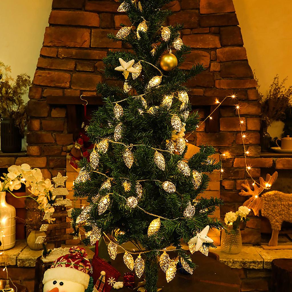 Золотая светодиодная декоративная гирлянда, подвесной светильник, фонарный столб, гирлянда на батарейках и праздничное украшение