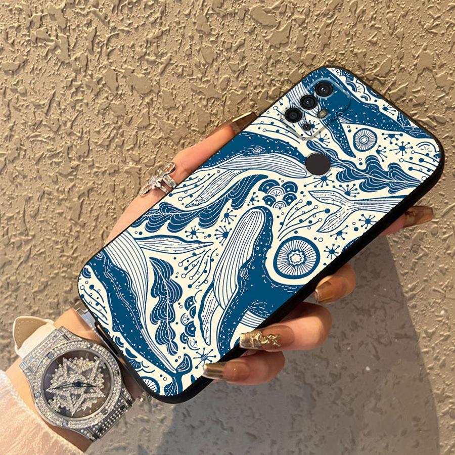 Чехол для Motorola Moto G71 G51 G73 G50 G52 G53 G30 G32 Edge 20 Pro 30 Lite G60s G22 Edge40 Чехол для телефона Дизайн с акулой и китом в океане