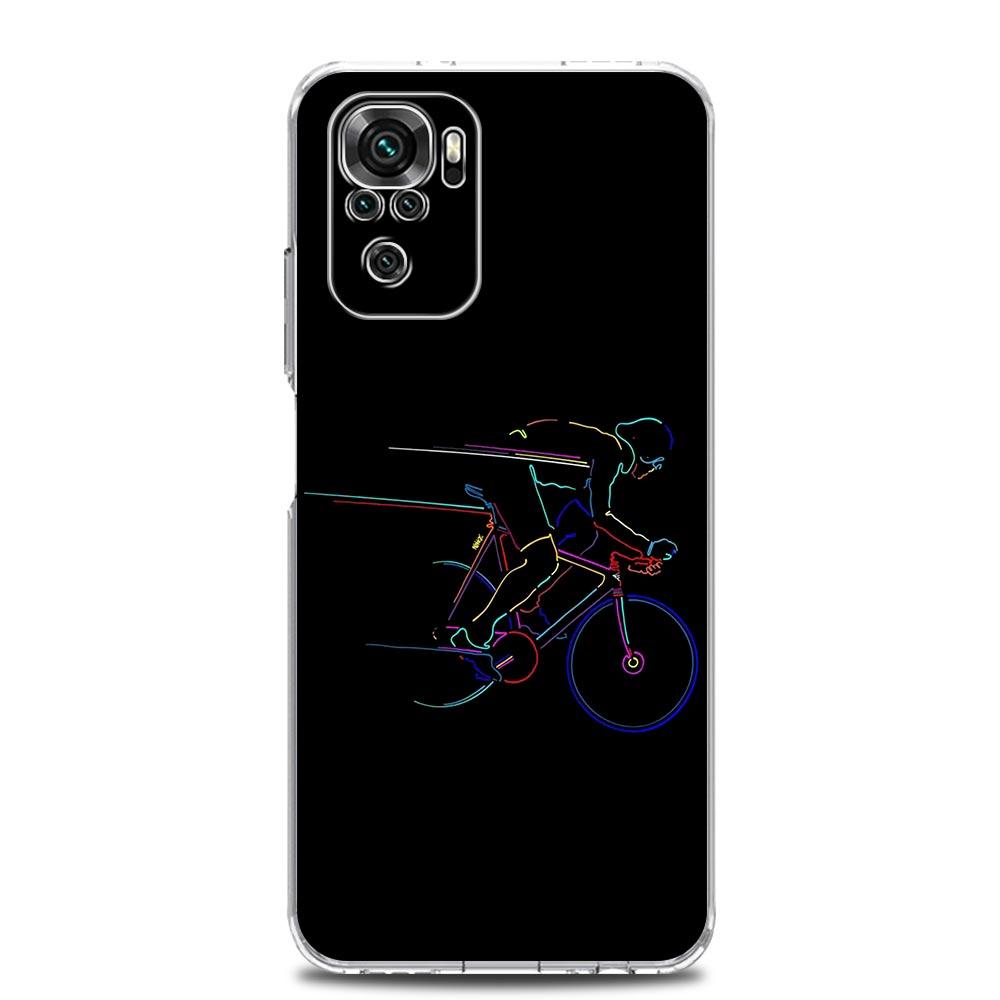 Чехол для телефона для Xiaomi Redmi Note 15 14 13 12 4G 10 11 Pro Plus 5G 14C 13C 12C 10C 7 Прозрачная крышка Горный велосипед Велоспорт искусство