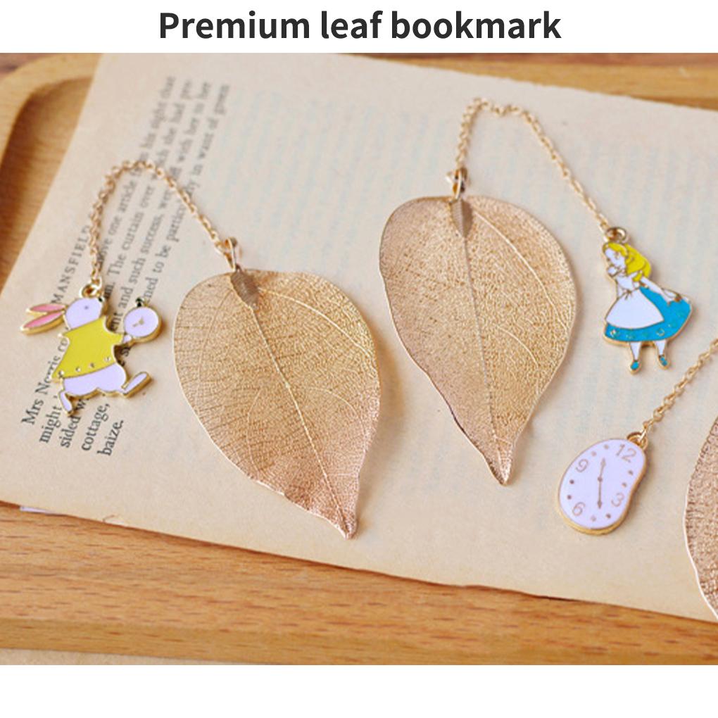 Lovely Girl Rabbit Bookmarks Fairy Tale Gold Color Texture Reading Books Mark Student Stationery