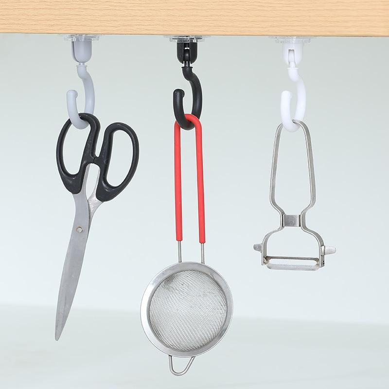 Потолочный крючок-палка, вращающийся на 360°, потолочный настенный крючок для дома, многофункциональный, для кухни, ванной комнаты, самоклеящийся крючок