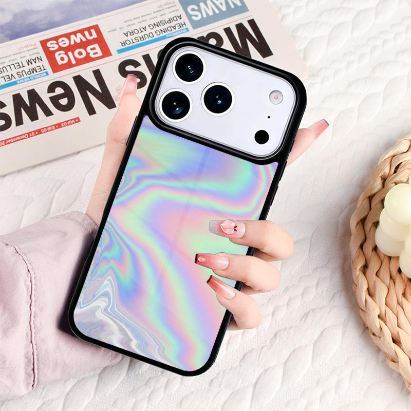 Holographic Trippy Rainbow Phone Case For IPhone 17 16e 15 14 13 12 11 Pro Max Air Mini Soft Protective Cover