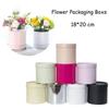 Solid Color Gift Packaging Paper Box Round Flower Arrangement Bucket  Bouquet Storage