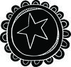 Printtoo Scrap-booking Doodle Star In Circle Design Round Wooden Rubber Stamp-2