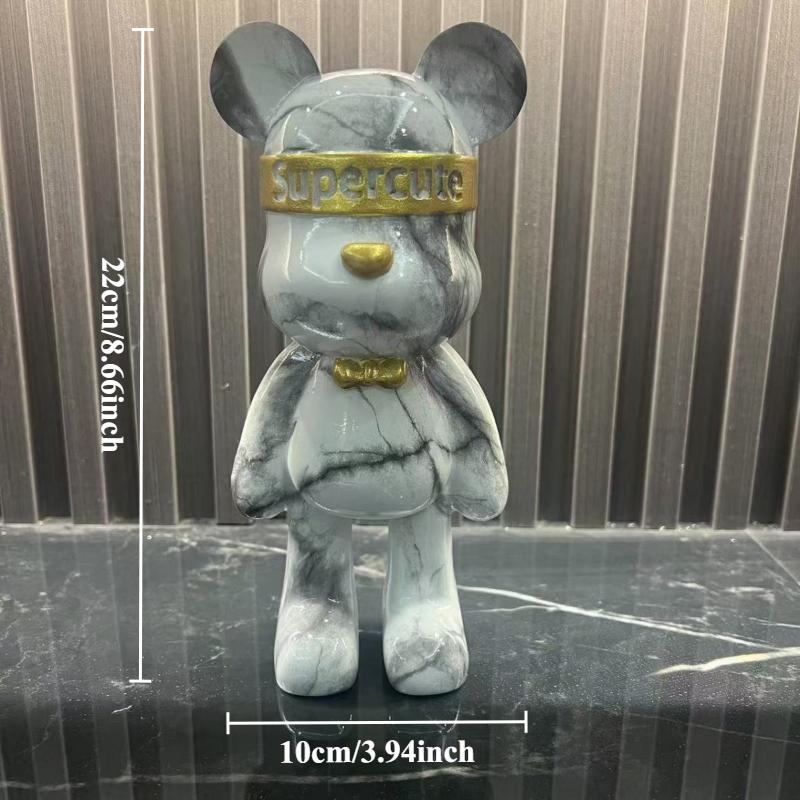 Смола Красочная Статуэтка Медведя Граффити Урбан Стрит-Арт Декор Красочная Фигурка с Аэрозольной Краской Крутой Декор для Полки для Украшения Комнаты