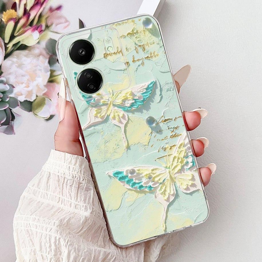 For Xiaomi Poco C65 Case Poco C75 Cover Fashion Butterfly Soft Silicone Capa Phone Back Cover For Xiomi Poco C65 C75 C 65 Bumper