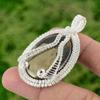 925 Sterling Silver Oval Pyrite Gemstone Bezel Boho Wire Wrapped Pendant Jewelry