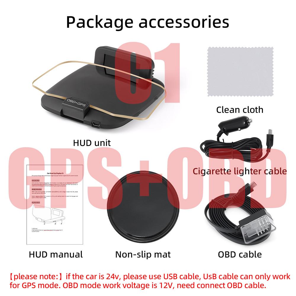 C1 OBD + GPS / Навигация + OBD + GPS Автомобильный HUD Проекционный Дисплей Цифровой Проектор Тахометр Спидометр Предупреждение о Превышении Скорости Для Версий 12В
