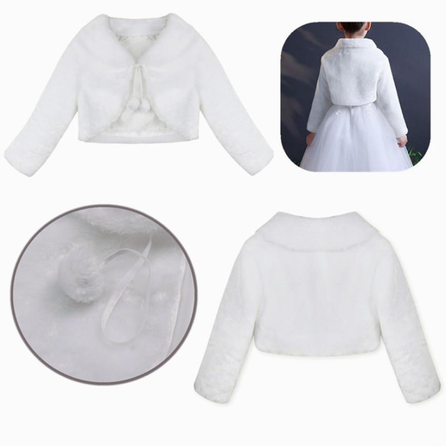 Накидка-накидка принцессы из искусственного меха для маленьких девочек, куртка-болеро для свадьбы, подружки невесты, дня рождения