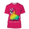 Summer Unicorn 3D Painted Art T-shirts Fashionable Casual Harajuku Fun Animal Streetwear Children's Boy and Girl Kids Unisex T-shirts