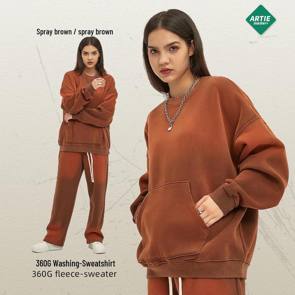 ARTIE Мужской комплект из толстовки и брюк в винтажном стиле с распылением 2023 года