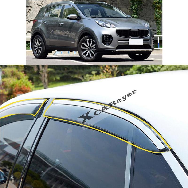 For KIA Sportage KX5 2016 2017 2018 Car Body Styling Sticker Plastic Window Glass Wind Visor Rain/Sun Guard Vent